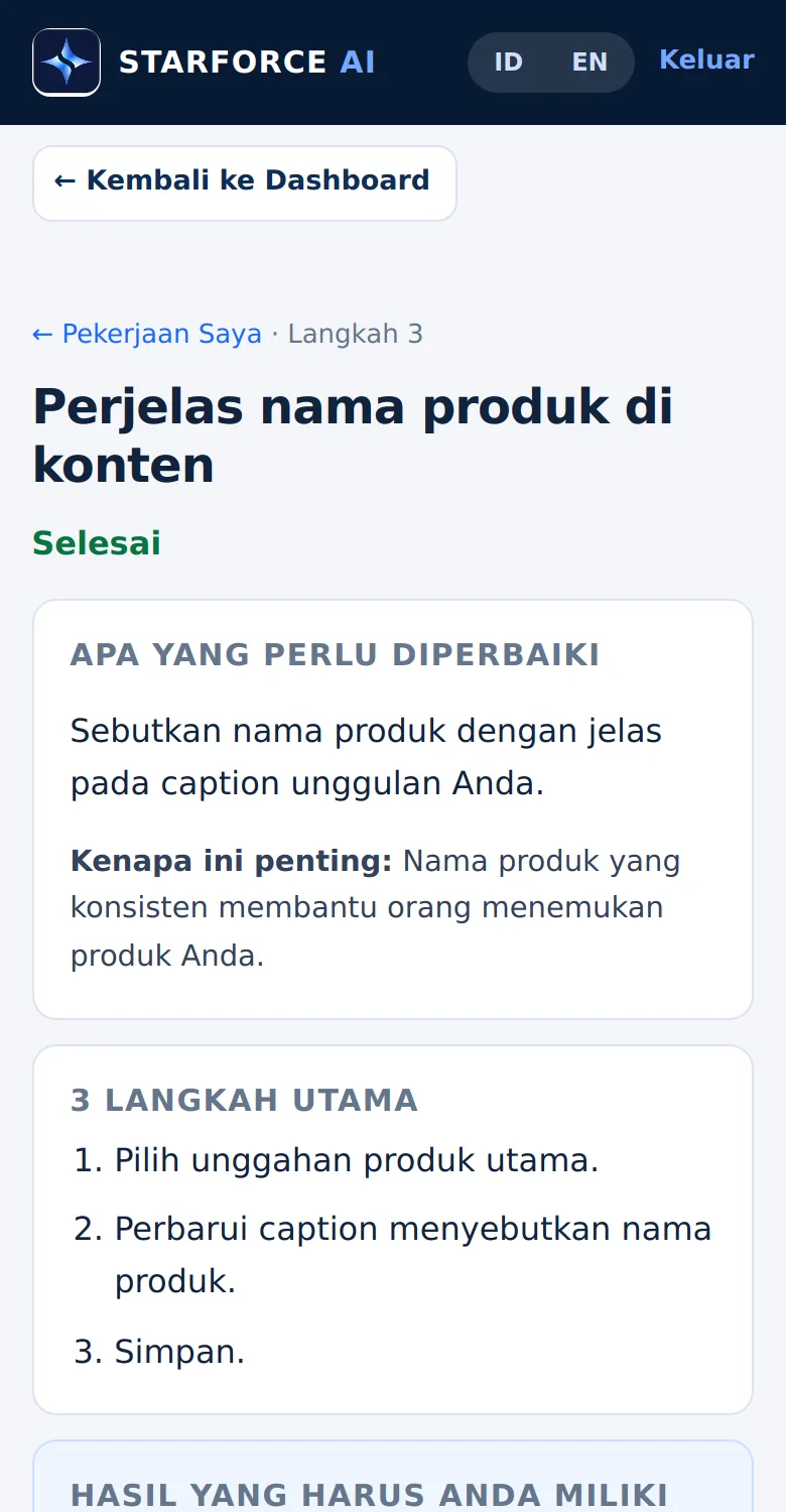 Setiap pekerjaan punya panduan lengkap bila Anda butuh penjelasan.